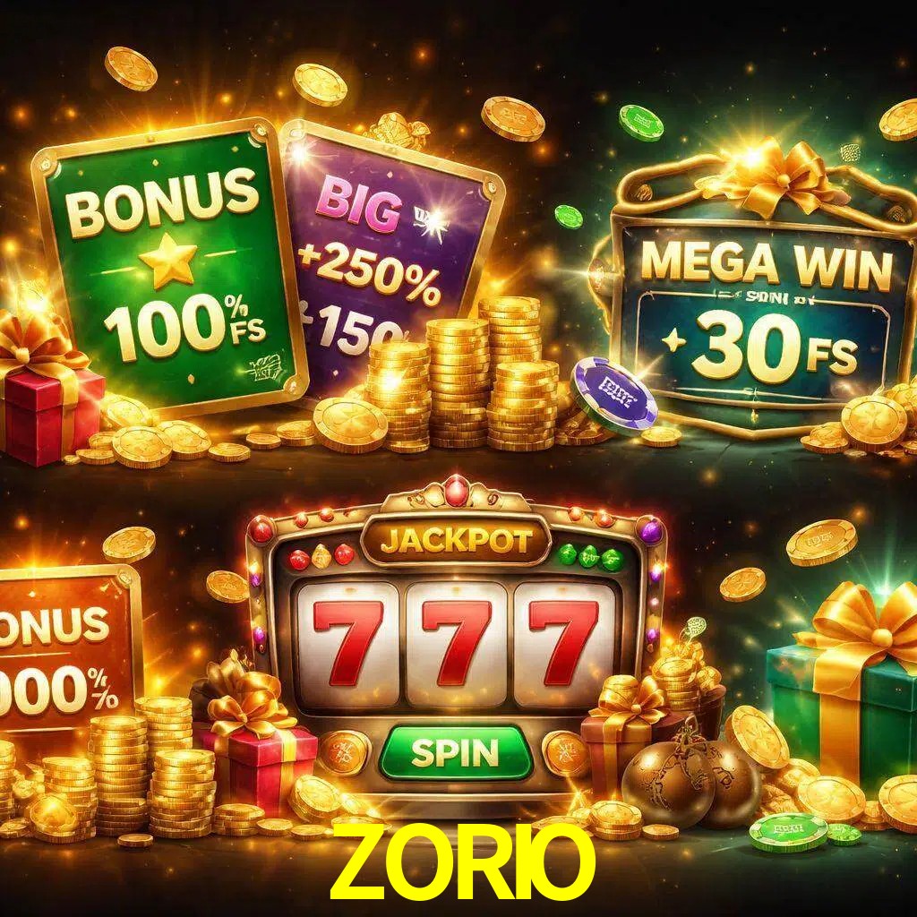 Tipos de bonos ZORIO incluyendo recompensas de bienvenida y promociones continuas